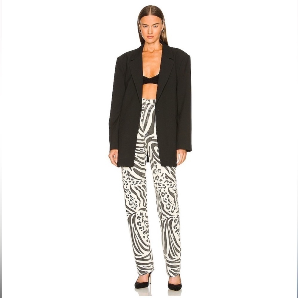 New High Waisted Curbside Heel in Animal Tracks MOTHER Size 25 Animal Tracks 🦓 - Picture 1 of 16